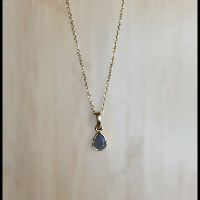 Collier pendentif goutte Labradorite 