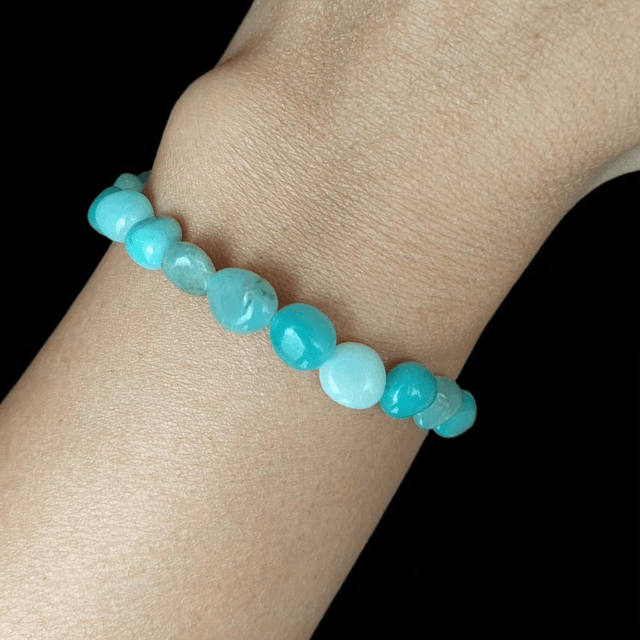Bracelet en pierres Amazonite (monté sur élastique)