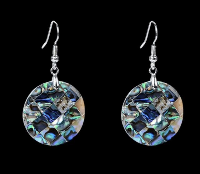 Boucles d'oreilles en nacre d'abalone 