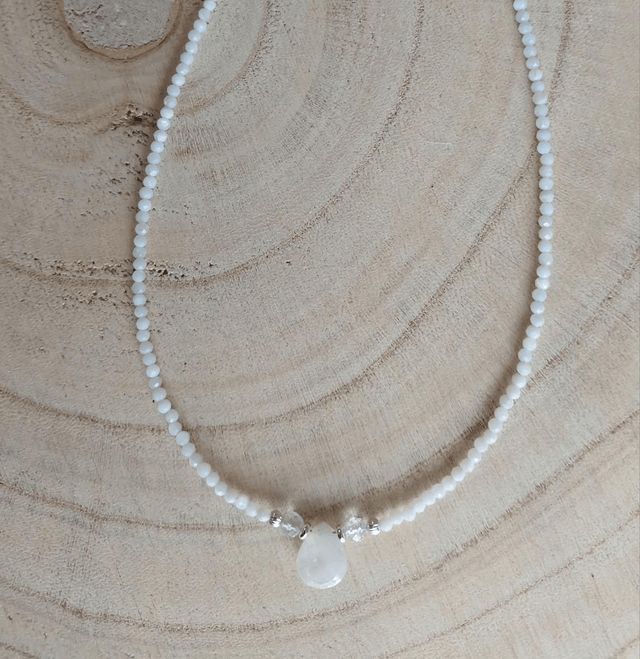 Collier pierres de Lune et Topaze 