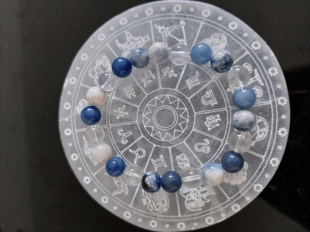 Bracelet femme “Harmonie Naturelle” – Cristal de Roche, Sodalite & Aventurine – Élastique & élégant