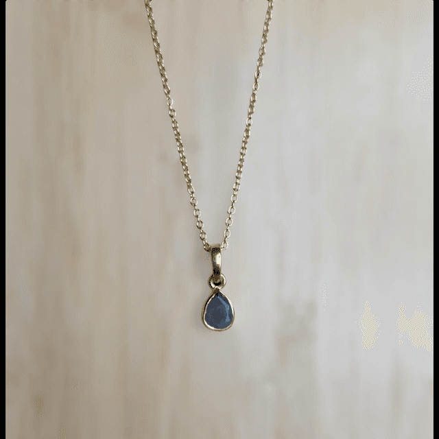Collier pendentif goutte Labradorite 