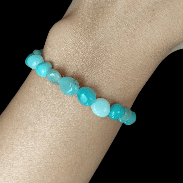 Bracelet en pierres Amazonite (monté sur élastique)